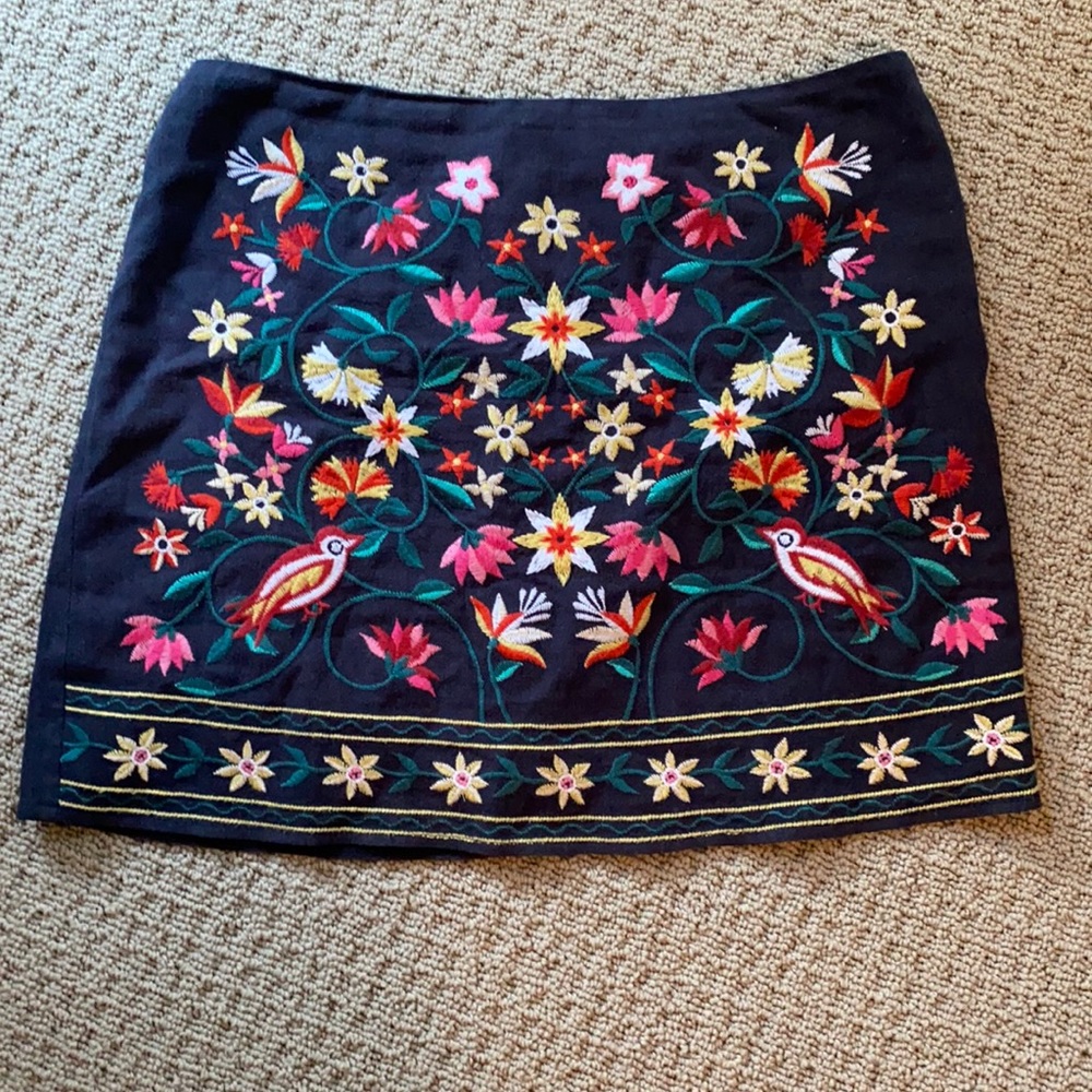 Mexican embroidered mini skirt
